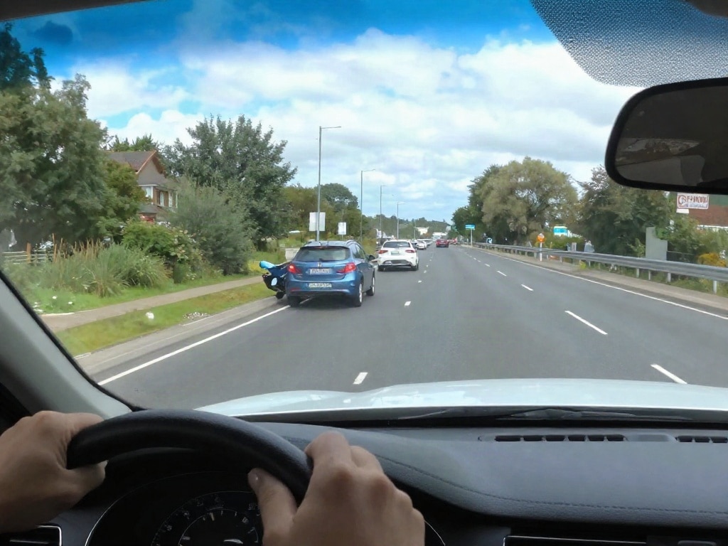 Dashcam Kreisverkehr Unfall